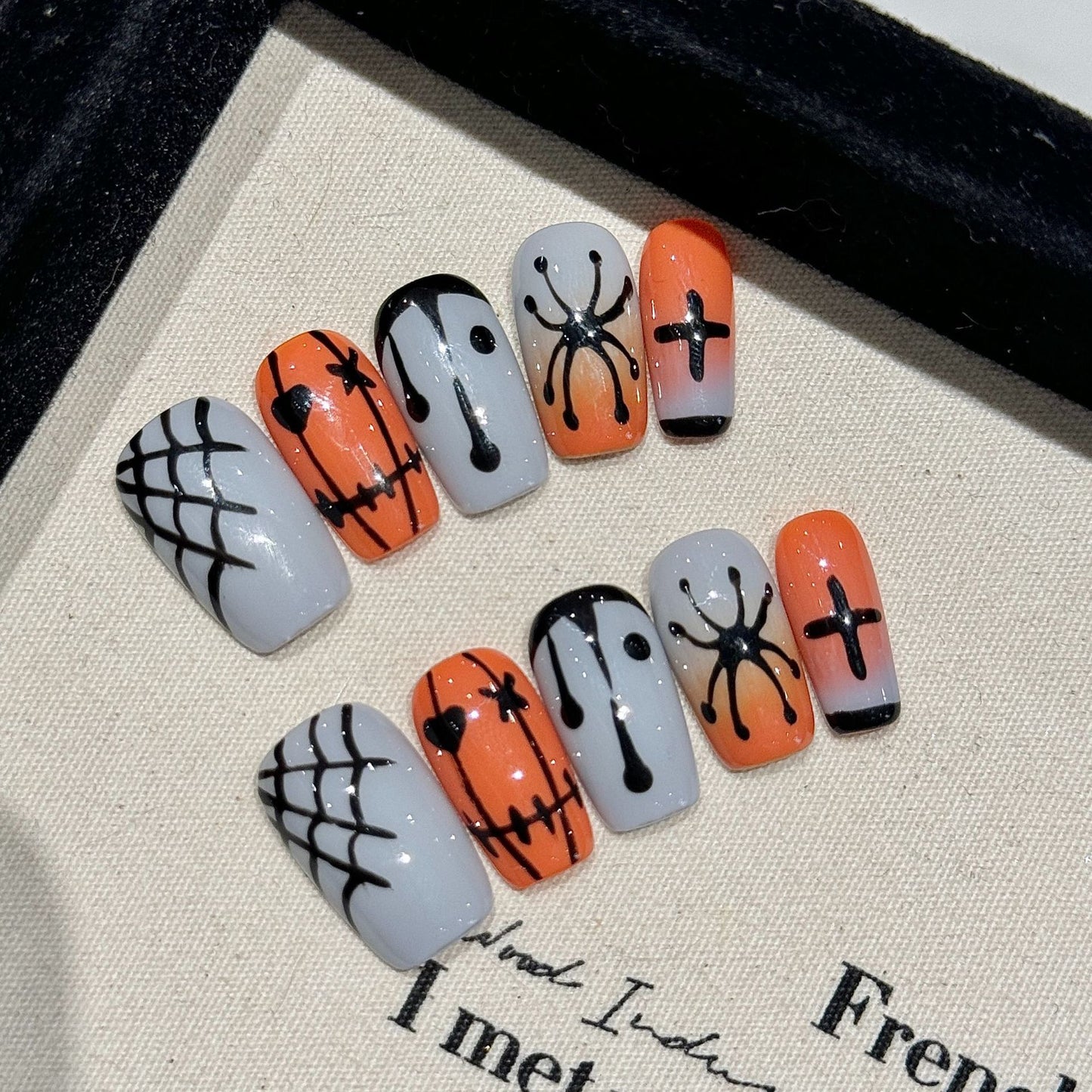 Halloween Doodle Art Press-On Nails: The Spooky Sketchbook Set