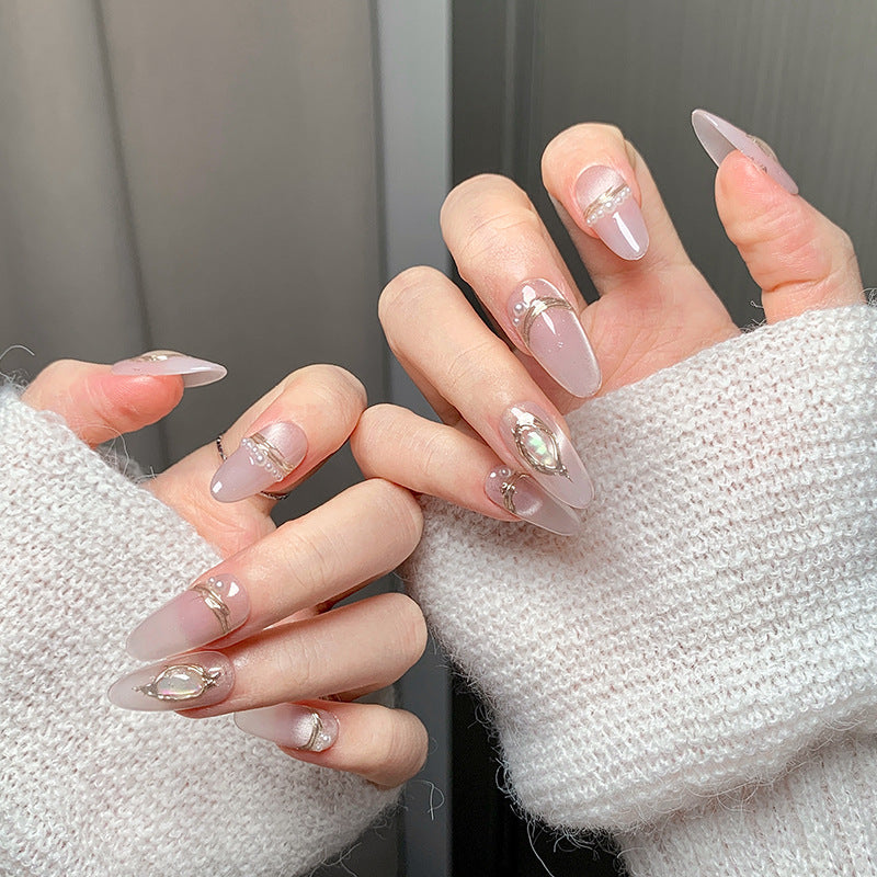 Clean Girl Iridescent Press-On Nails: The Luxe Geode & Glitter Set