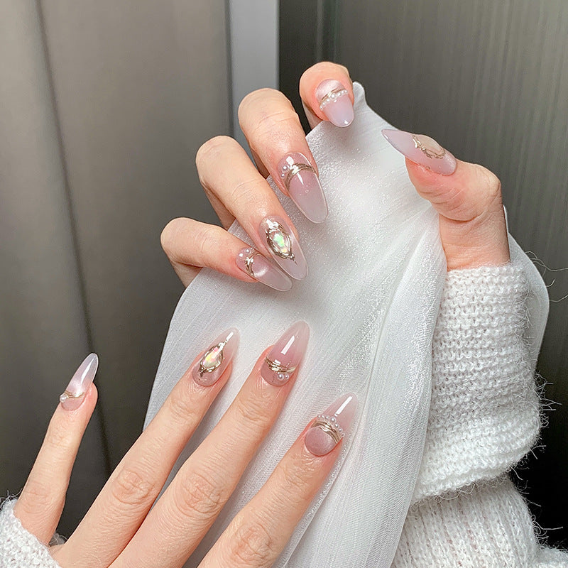 Clean Girl Iridescent Press-On Nails: The Luxe Geode & Glitter Set