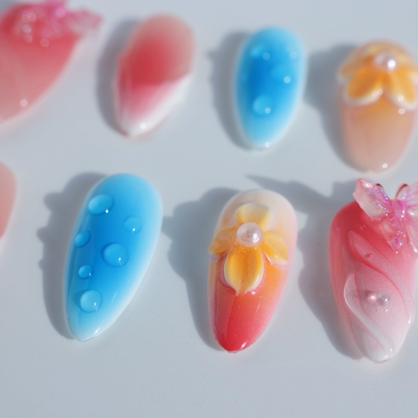 Blossom Charm Press-On Nails – Butterfly & Floral Accents