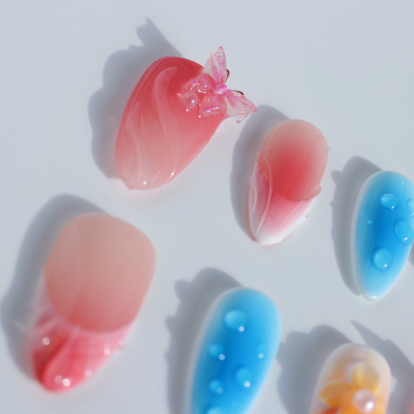 Blossom Charm Press-On Nails – Butterfly & Floral Accents