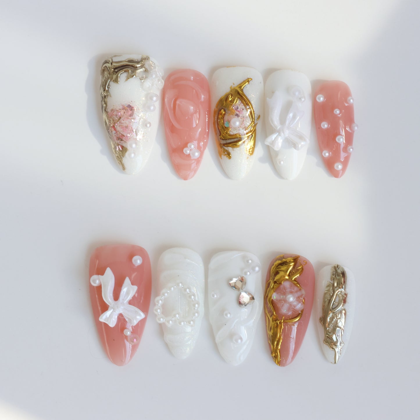 Romantic Lace Pearl Press-On Nails