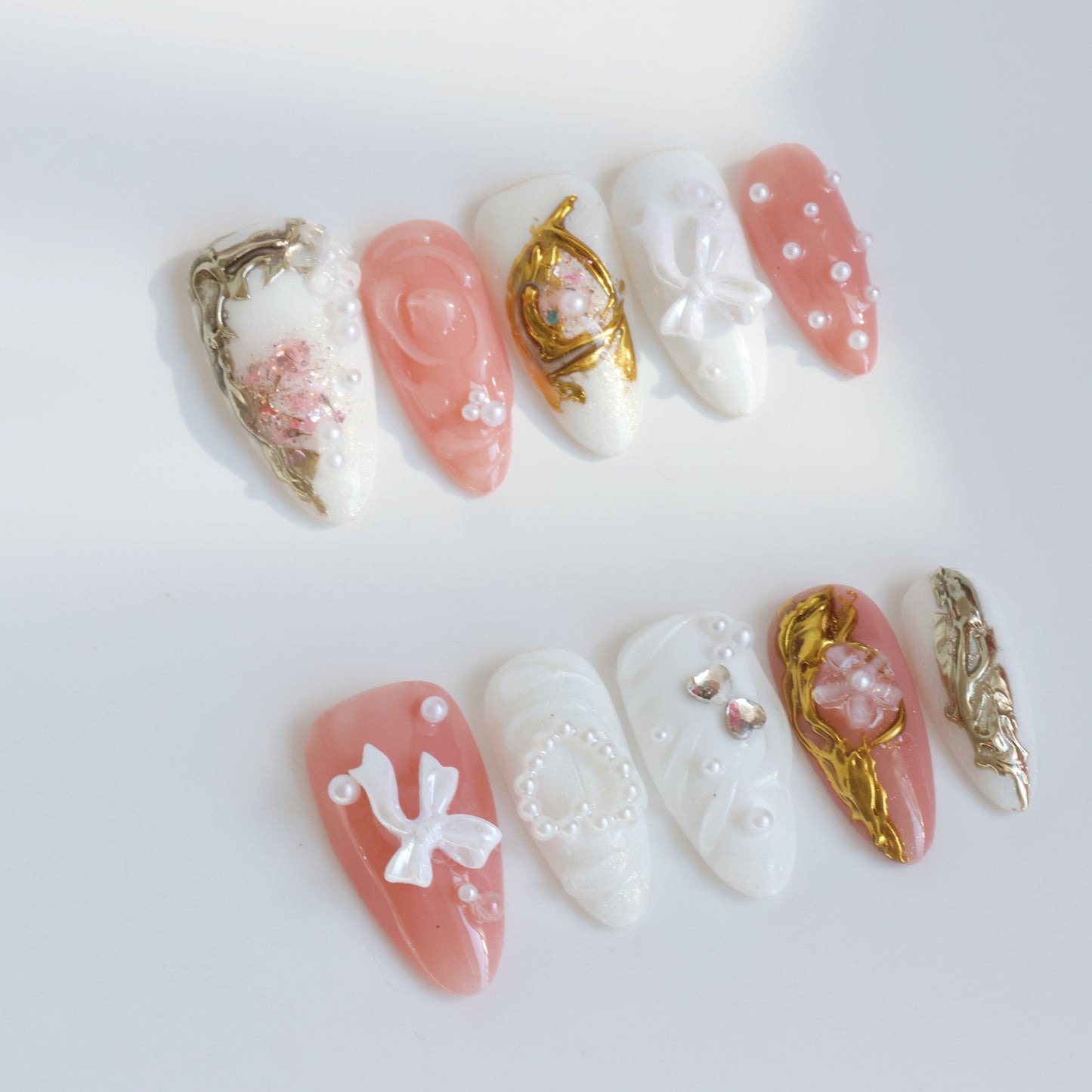 Romantic Lace Pearl Press-On Nails