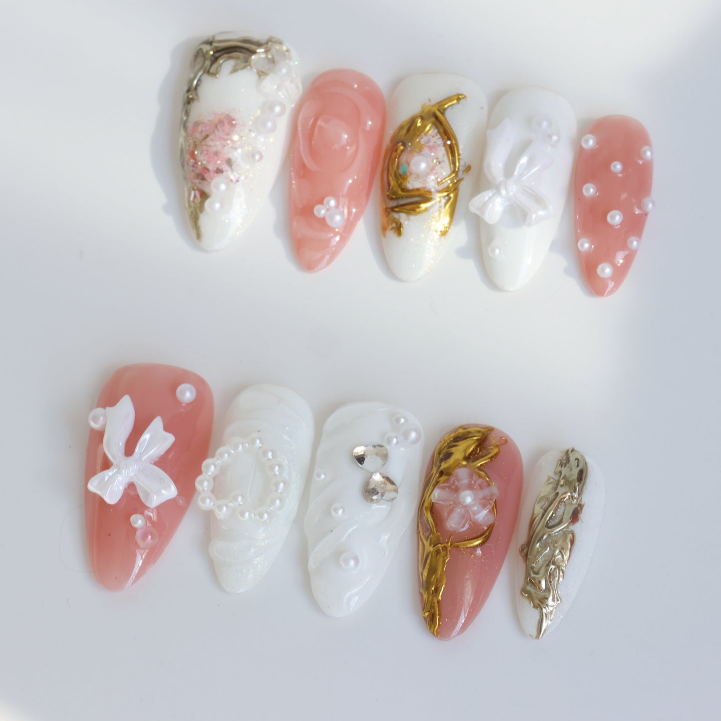 Romantic Lace Pearl Press-On Nails