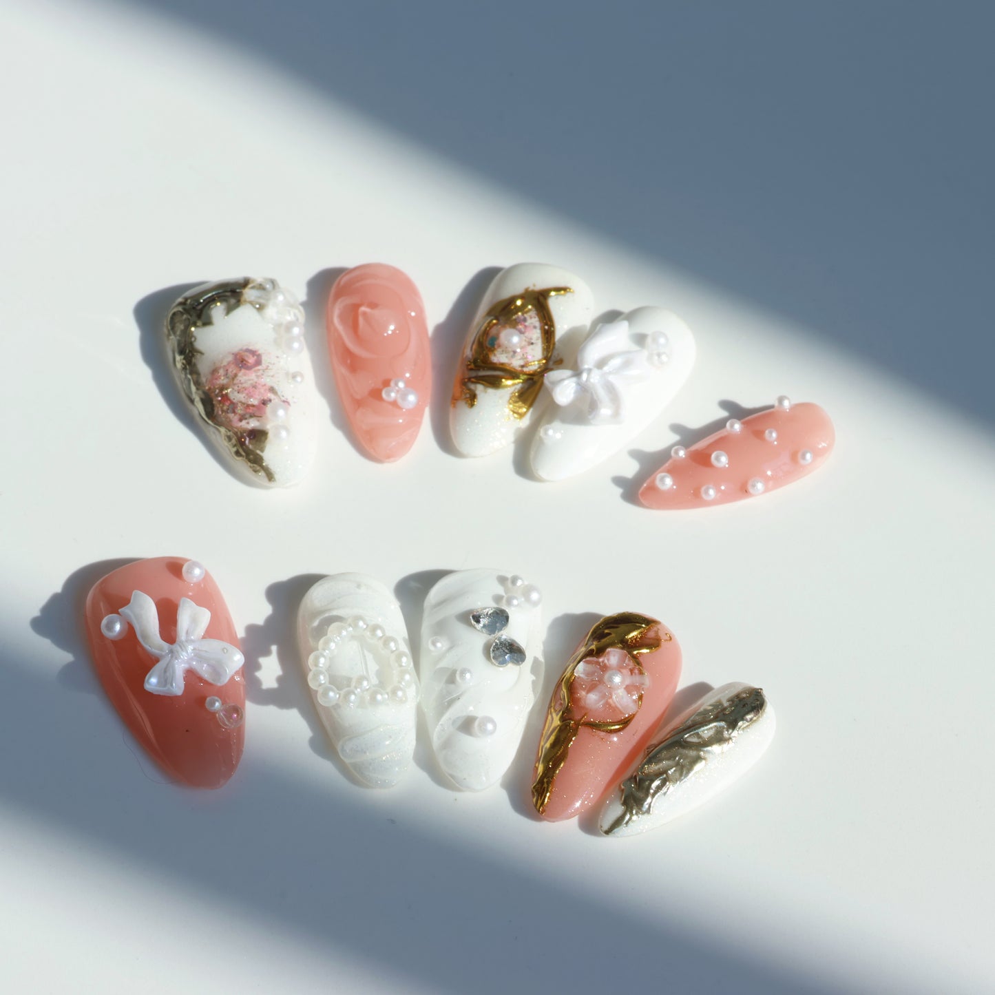 Romantic Lace Pearl Press-On Nails