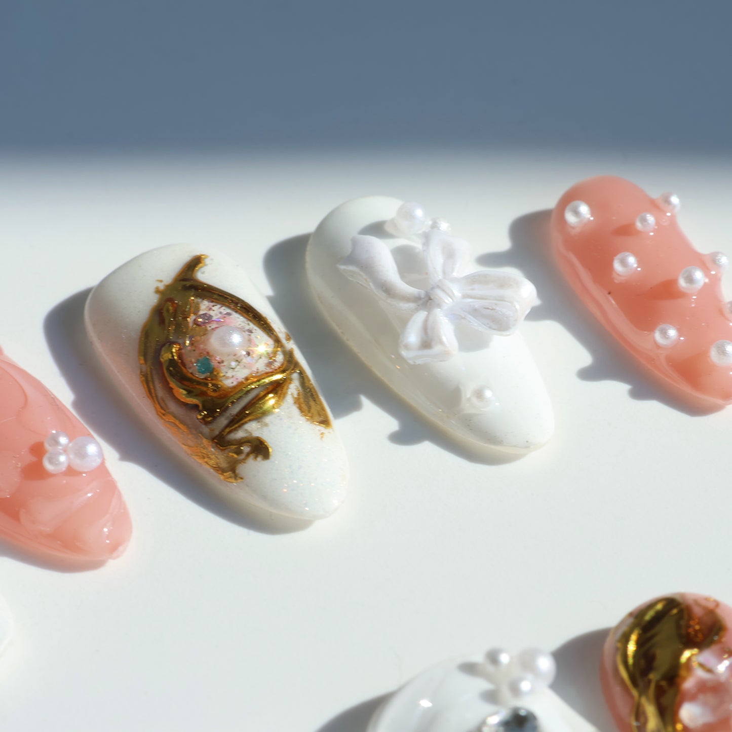 Romantic Lace Pearl Press-On Nails