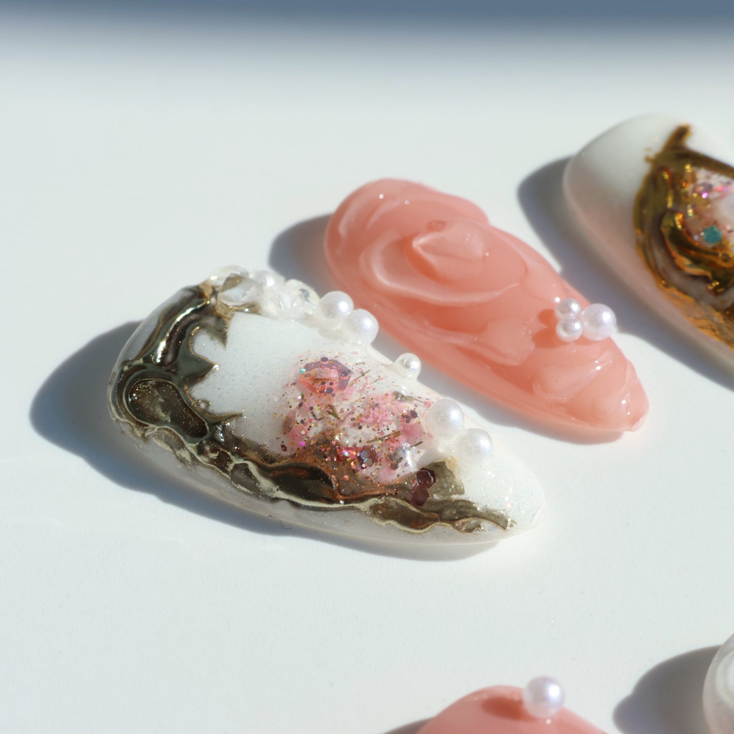 Romantic Lace Pearl Press-On Nails