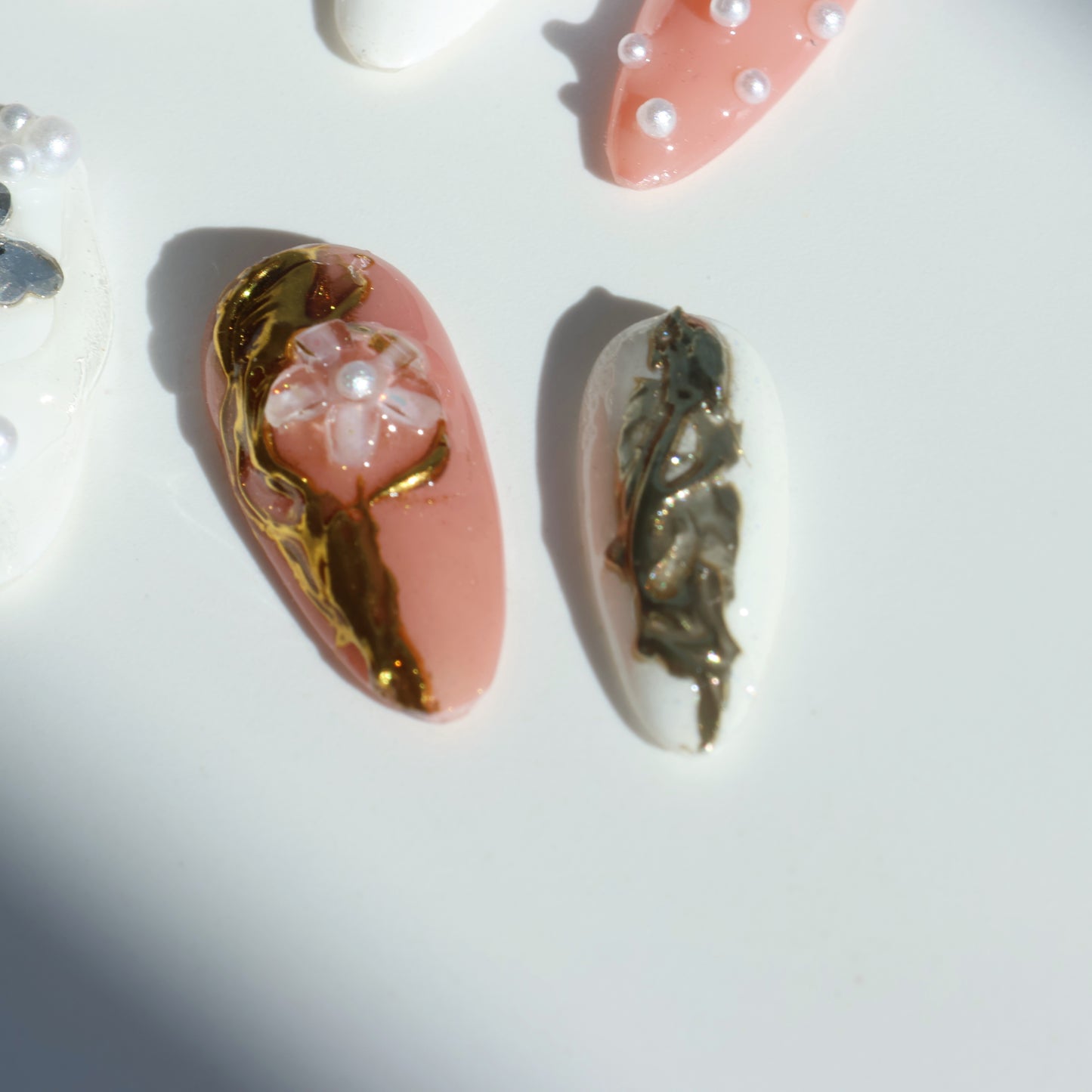 Romantic Lace Pearl Press-On Nails