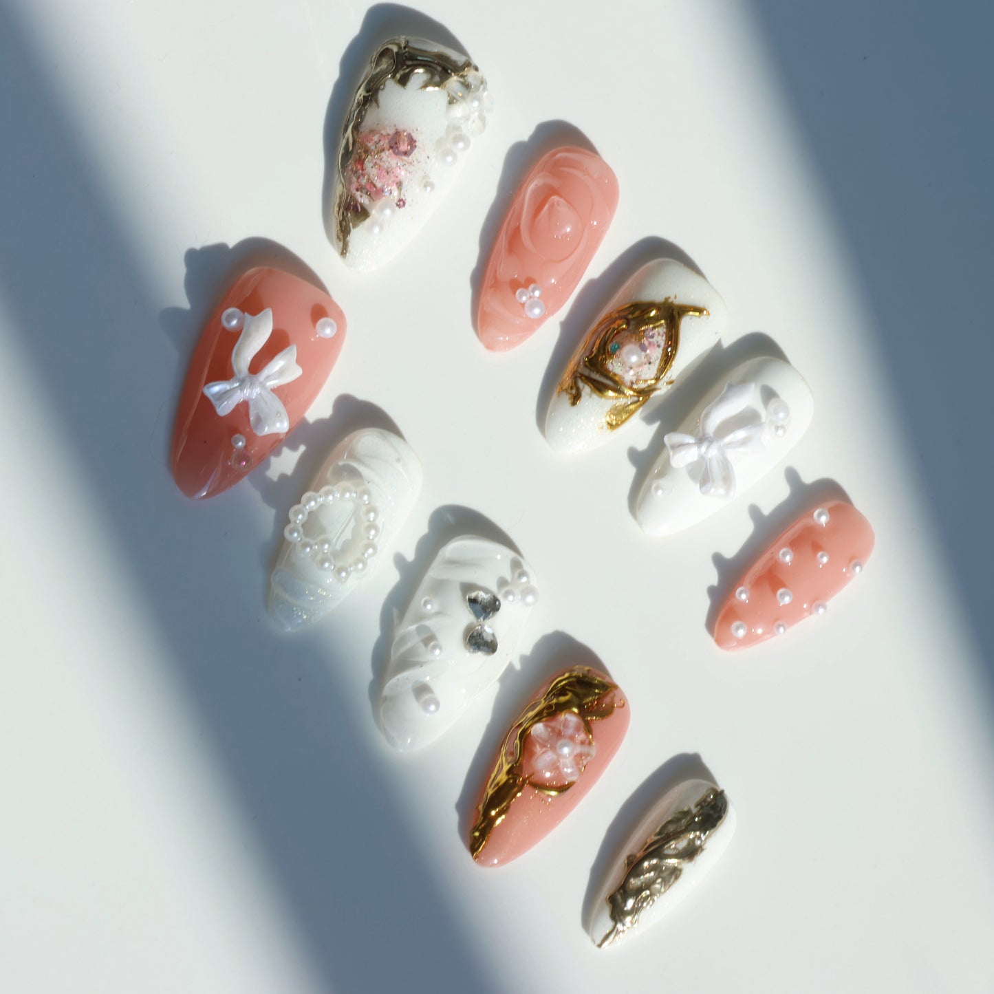 Romantic Lace Pearl Press-On Nails
