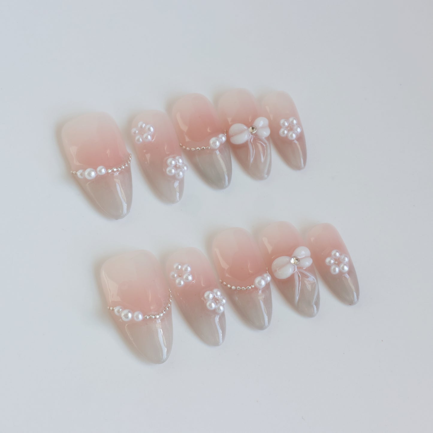 Elegant Pearl French Press-On Nails