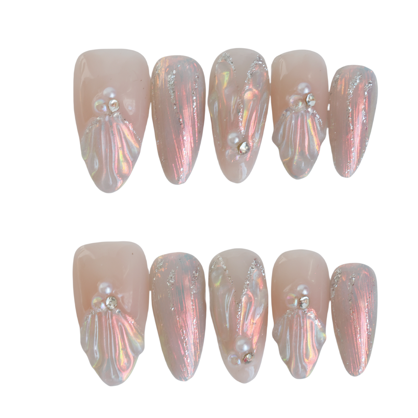 Aurora Shell Pearl Press-On Nails