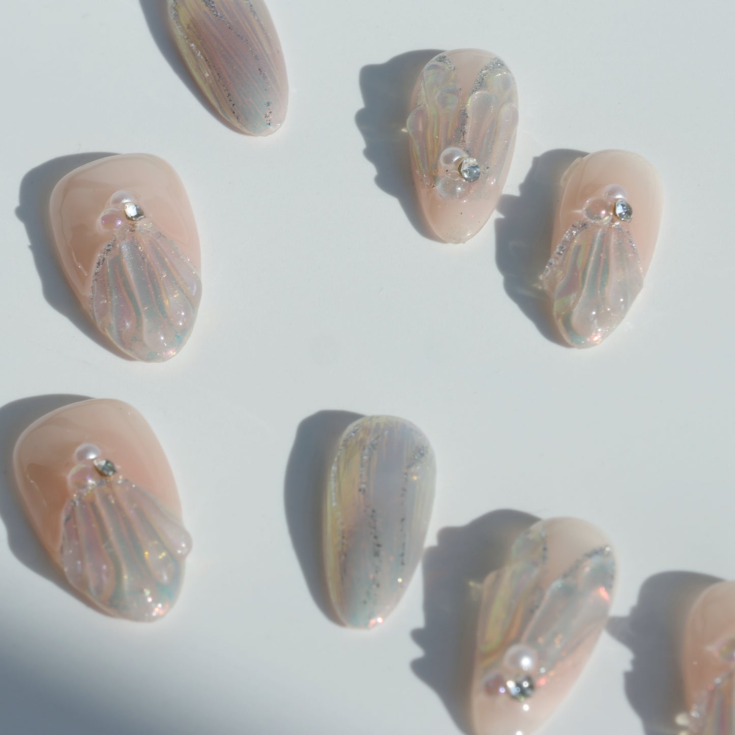 Aurora Shell Pearl Press-On Nails