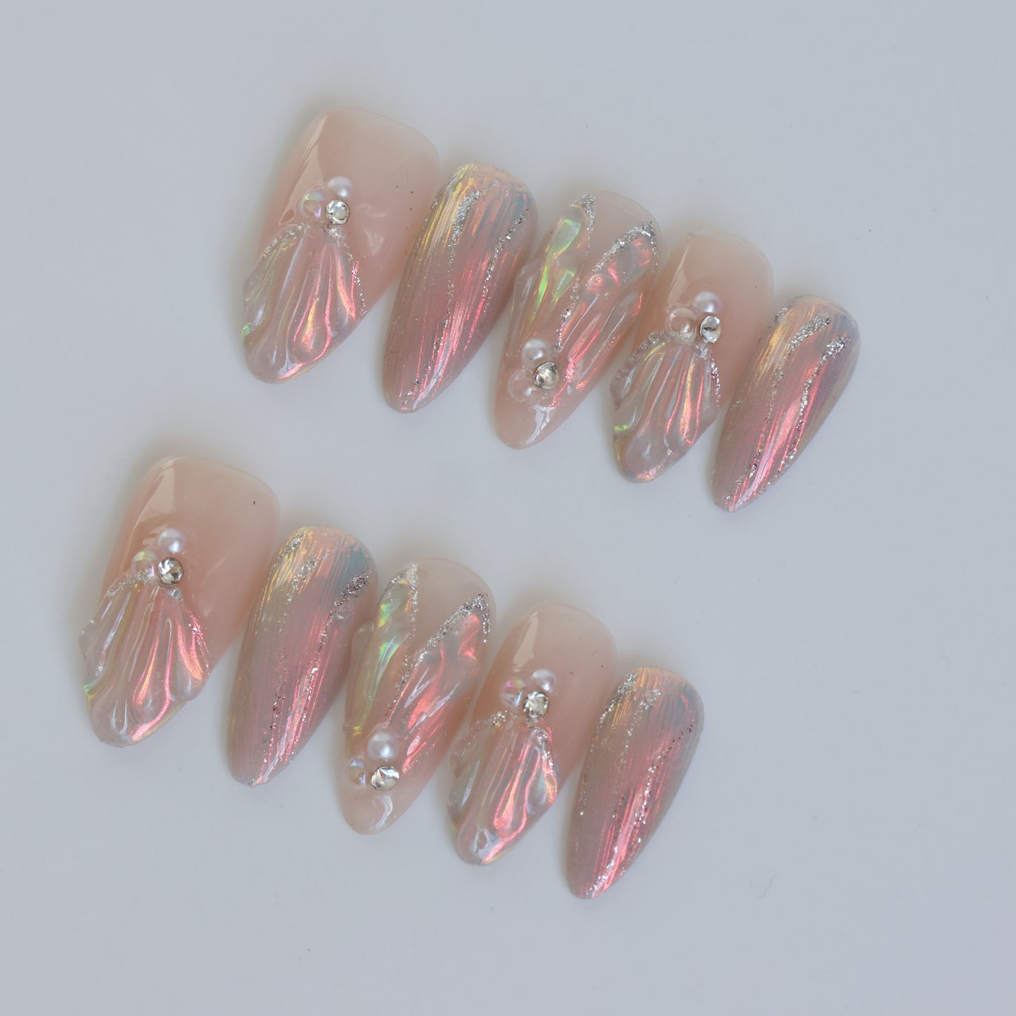 Aurora Shell Pearl Press-On Nails
