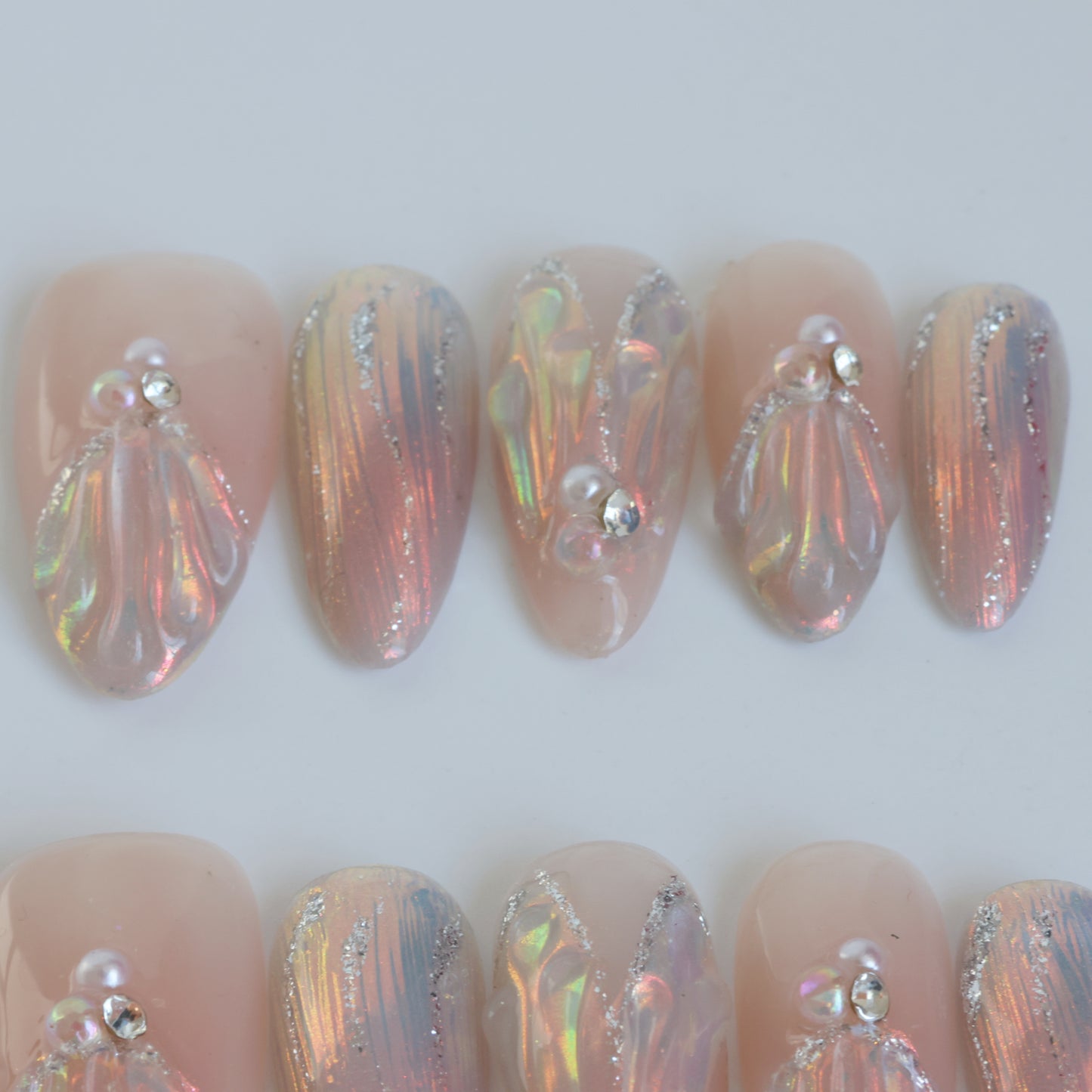 Aurora Shell Pearl Press-On Nails