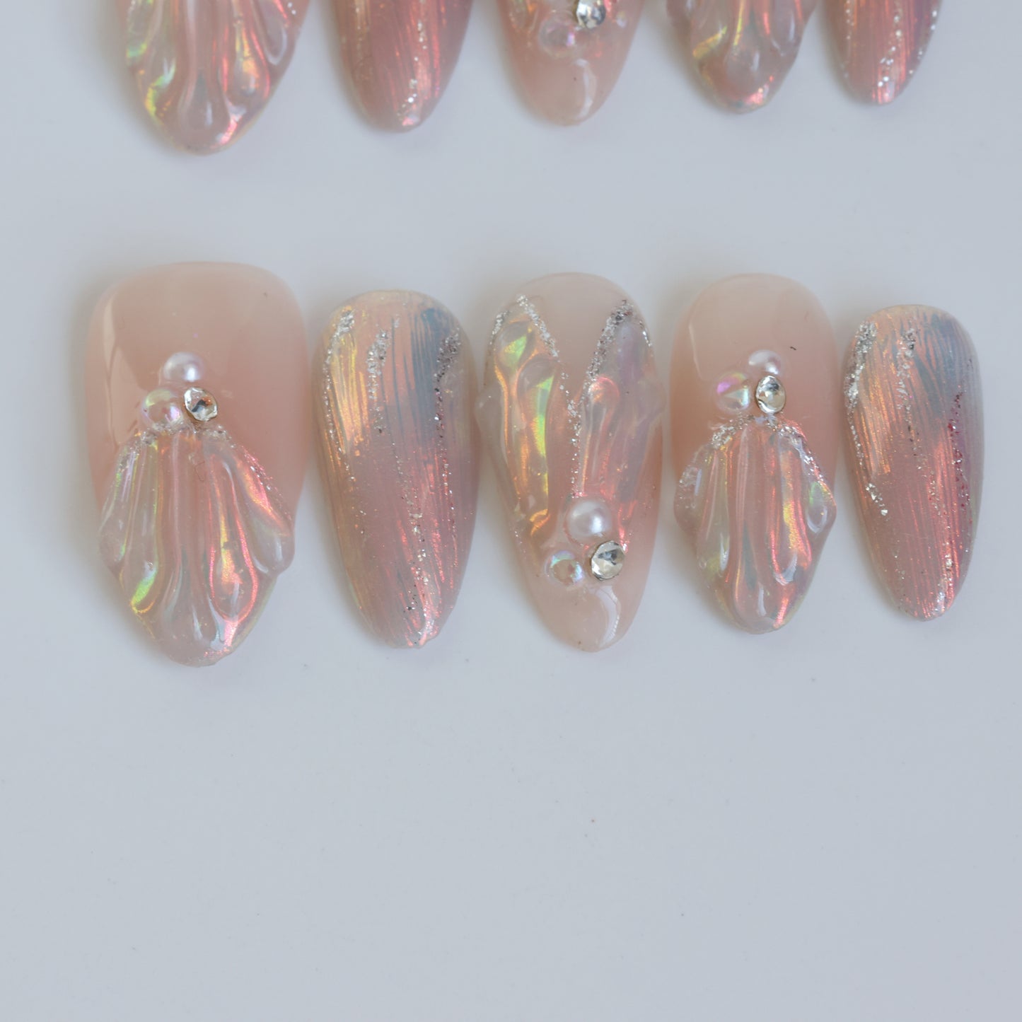 Aurora Shell Pearl Press-On Nails