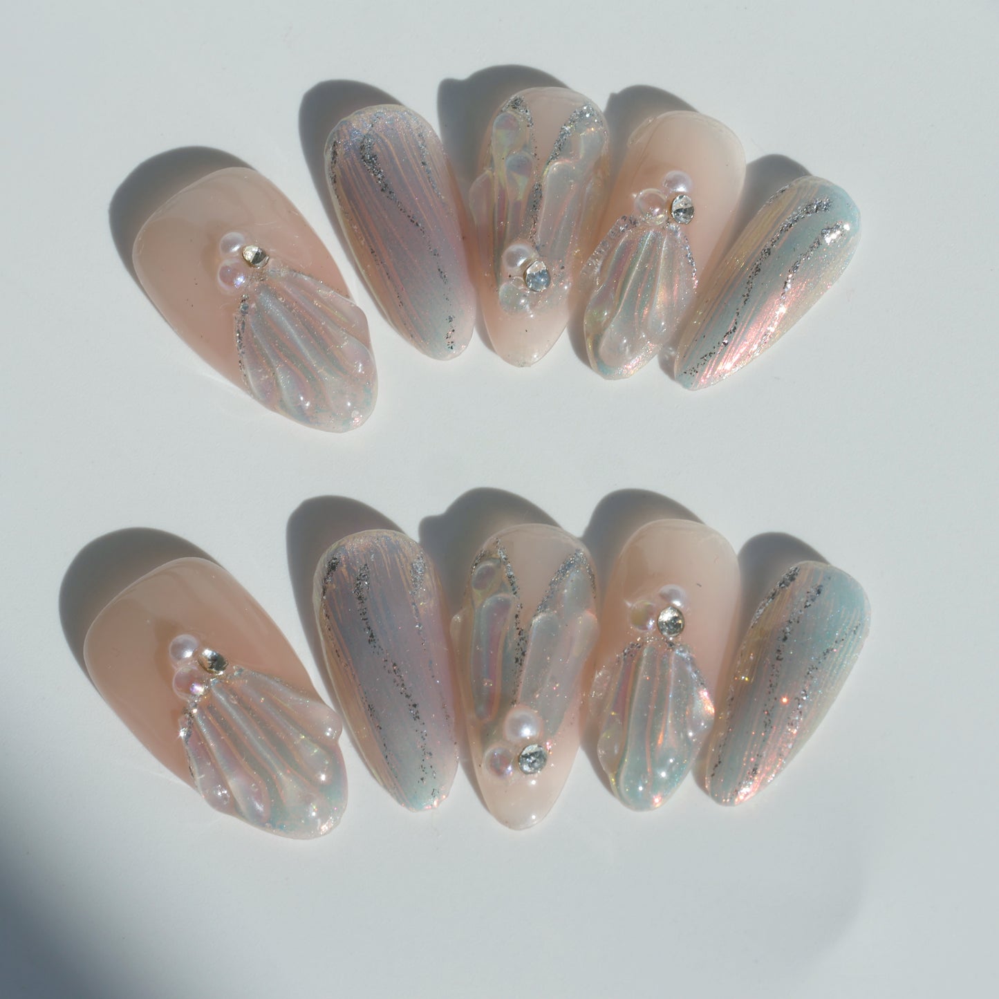 Aurora Shell Pearl Press-On Nails