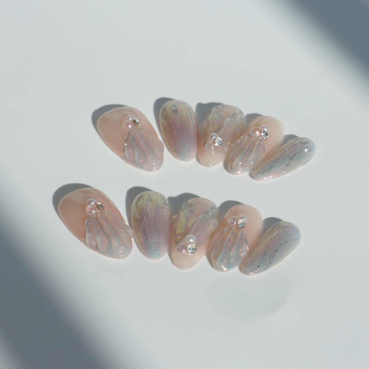Aurora Shell Pearl Press-On Nails