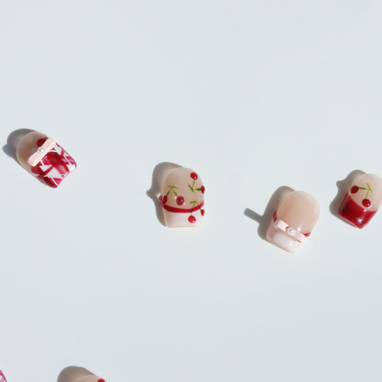 Cherry Picnic Toe Press-On Nails