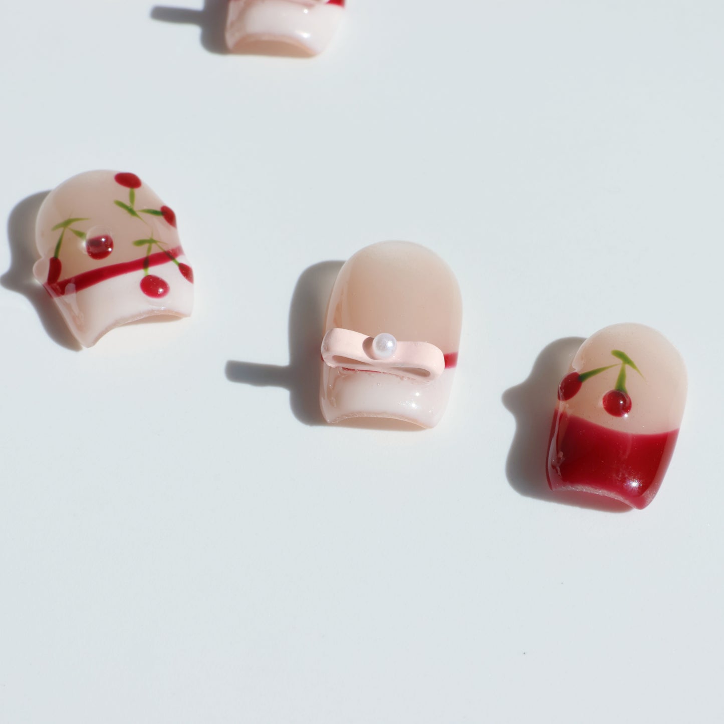 Cherry Picnic Toe Press-On Nails