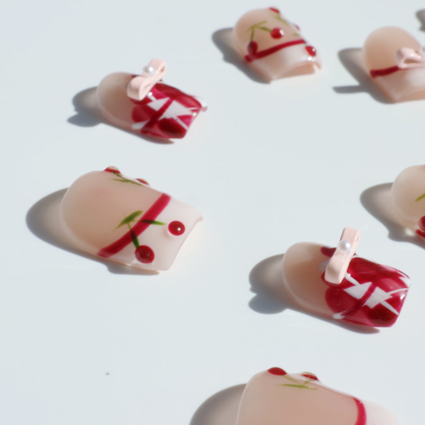 Cherry Picnic Toe Press-On Nails