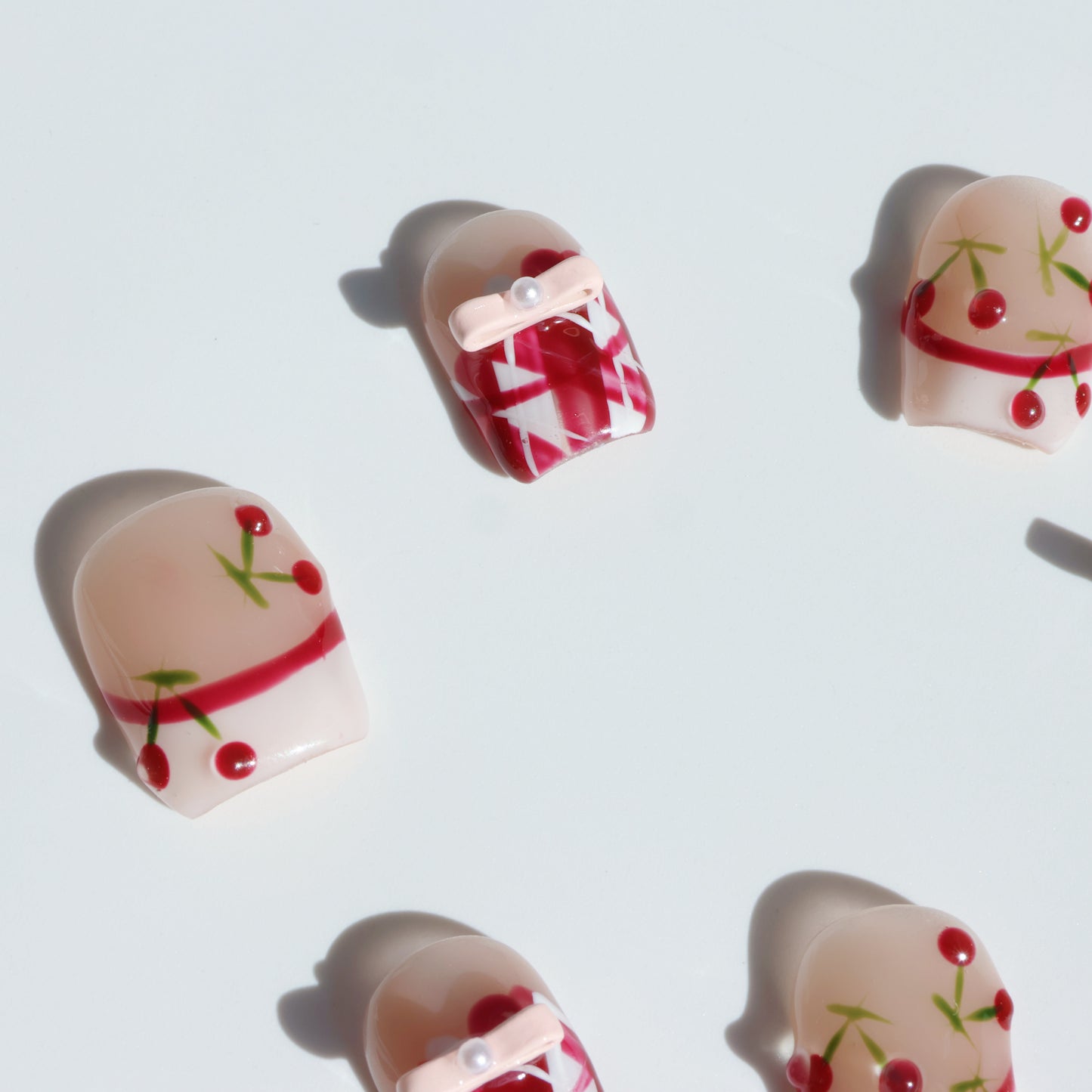 Cherry Picnic Toe Press-On Nails