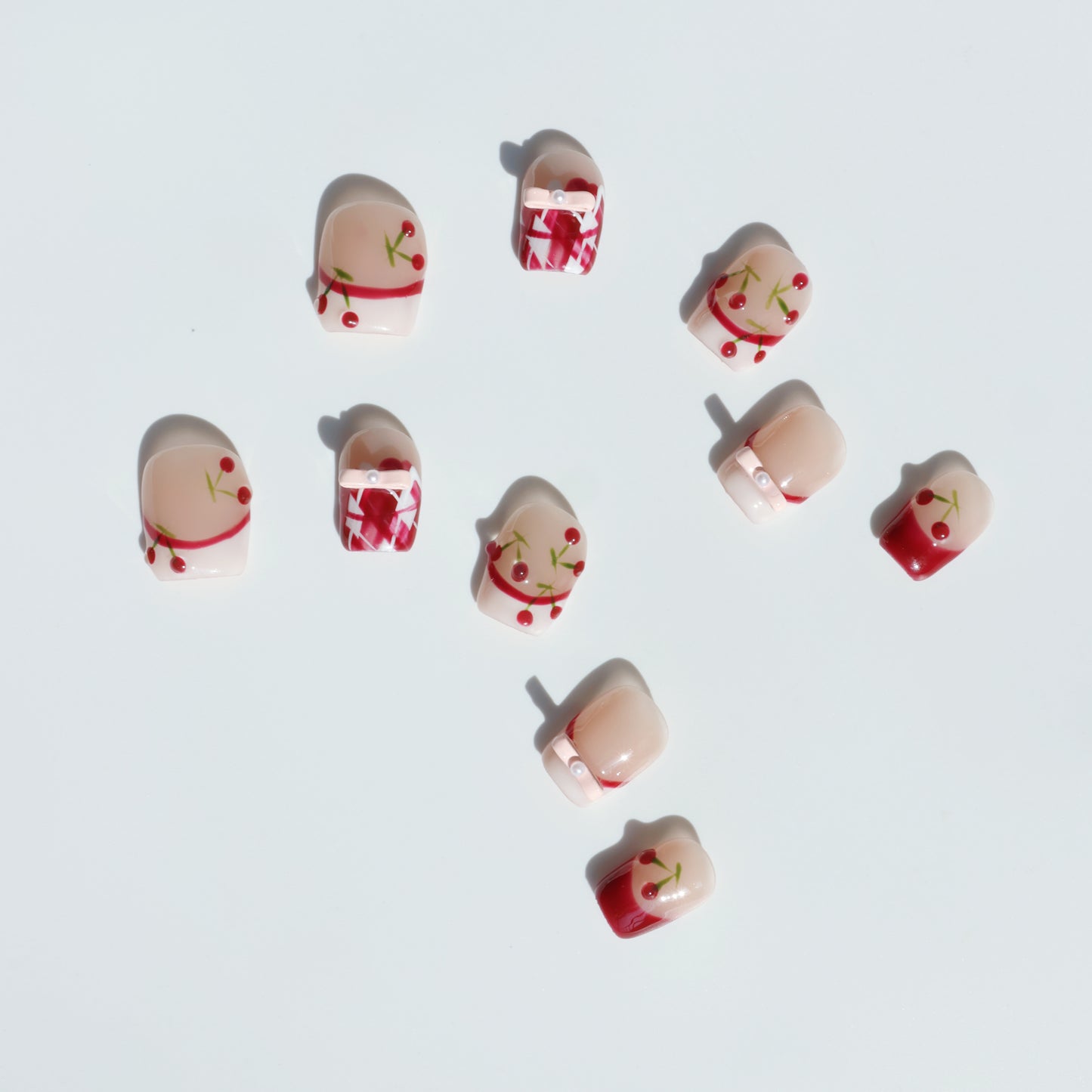 Cherry Picnic Toe Press-On Nails