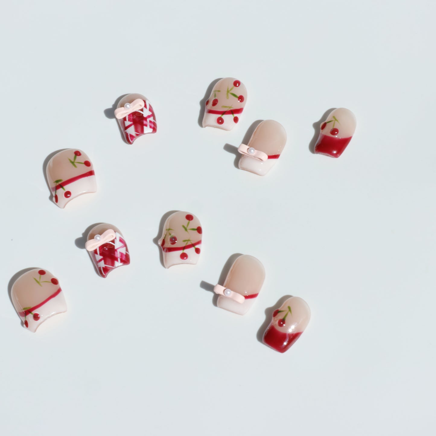 Cherry Picnic Toe Press-On Nails
