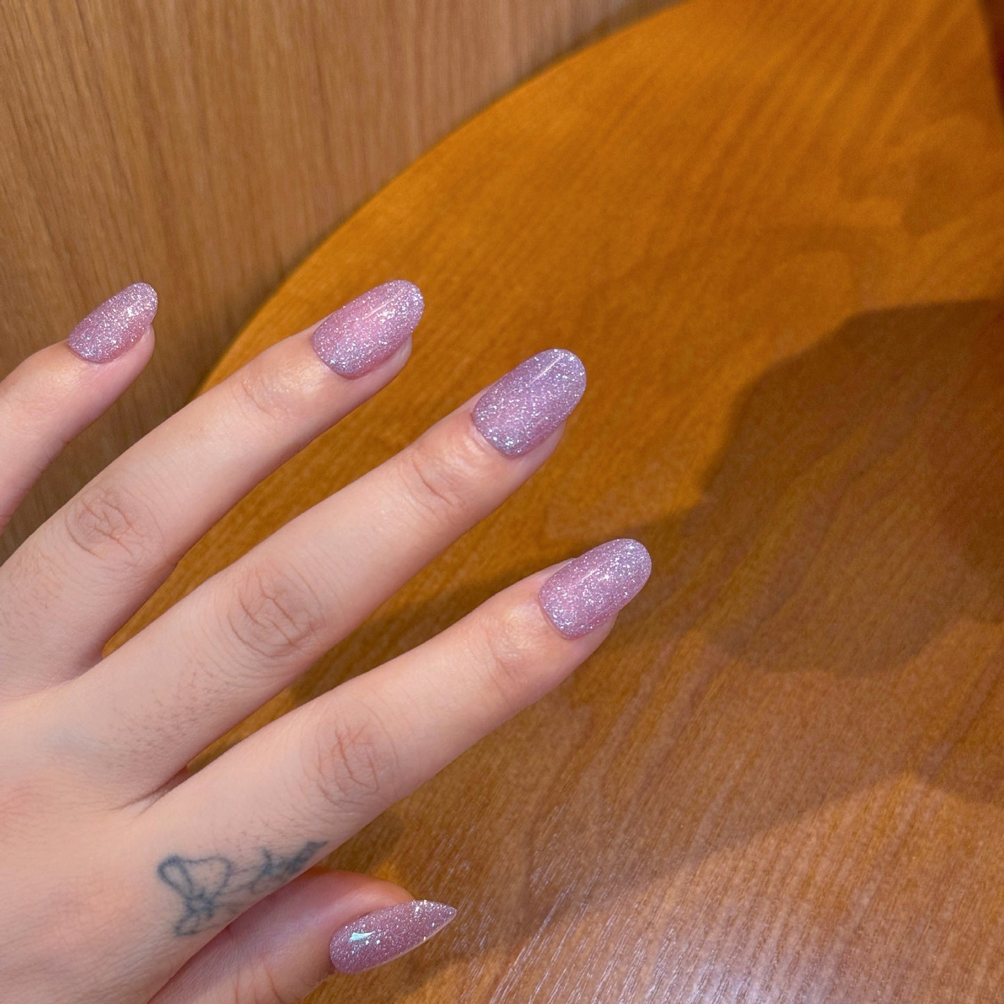 Clean Girl Glitter Mauve Press-On Nails: The Sparkle Set