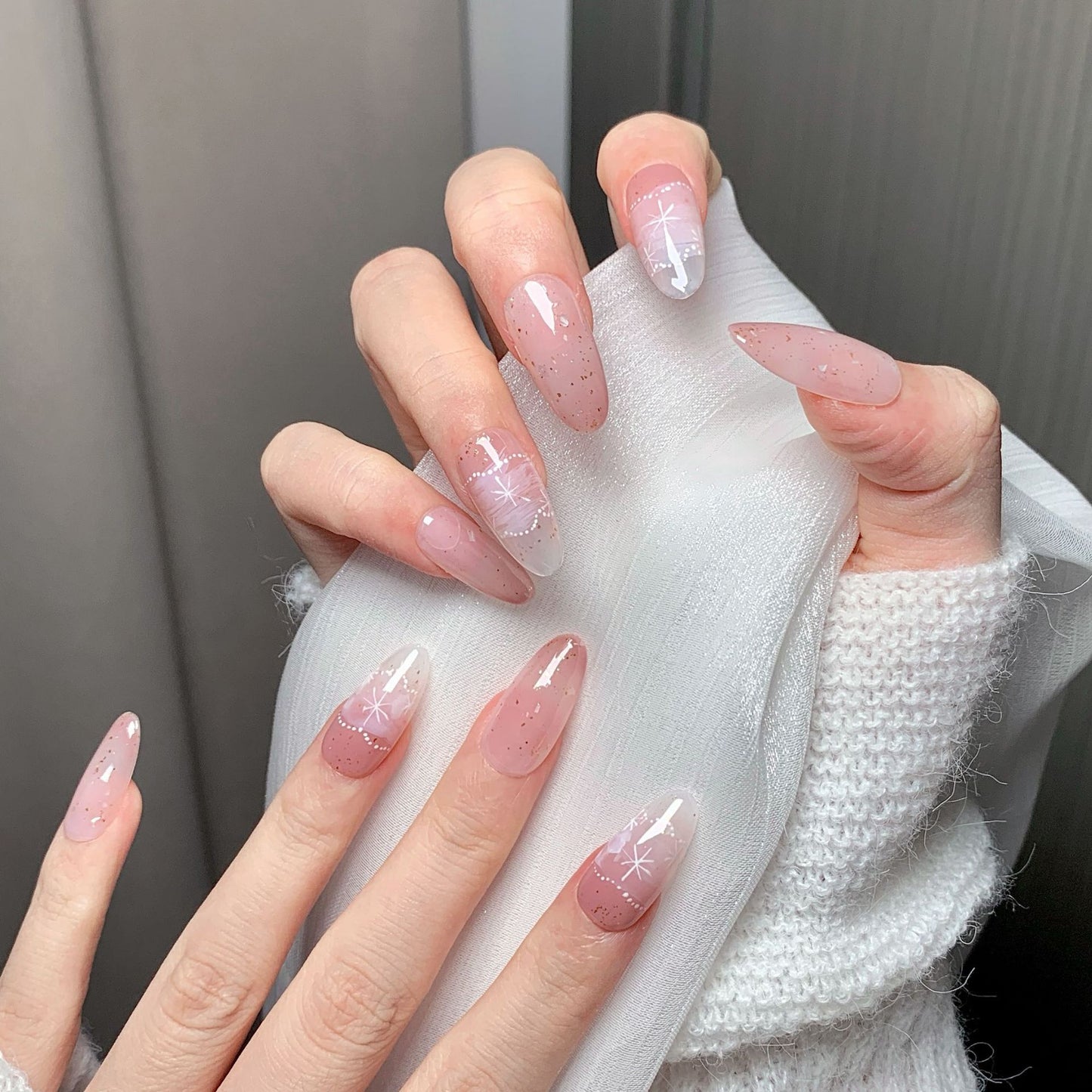 Clean Girl Nude Ombre Press-On Nails: The Everyday Shimmer Set