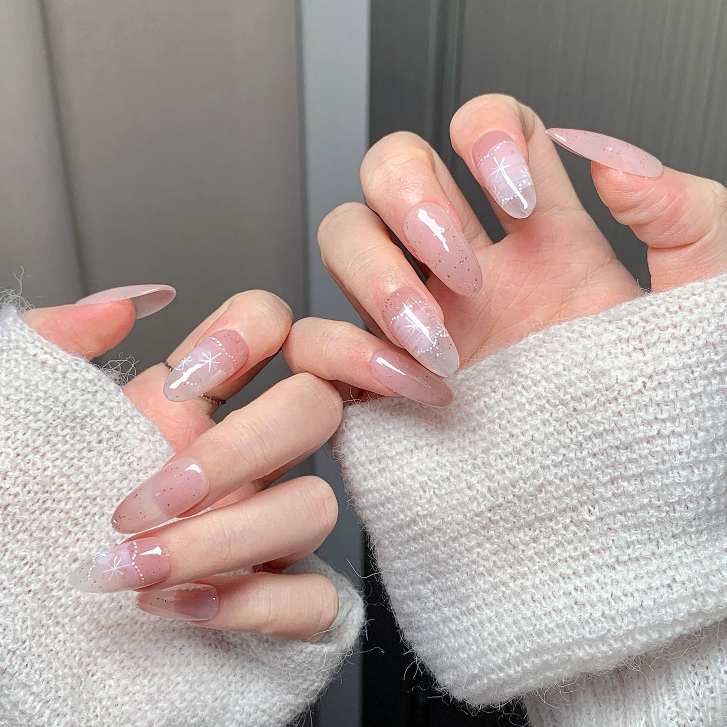 Clean Girl Nude Ombre Press-On Nails: The Everyday Shimmer Set