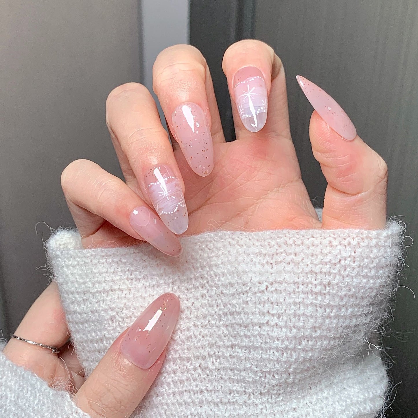 Clean Girl Nude Ombre Press-On Nails: The Everyday Shimmer Set