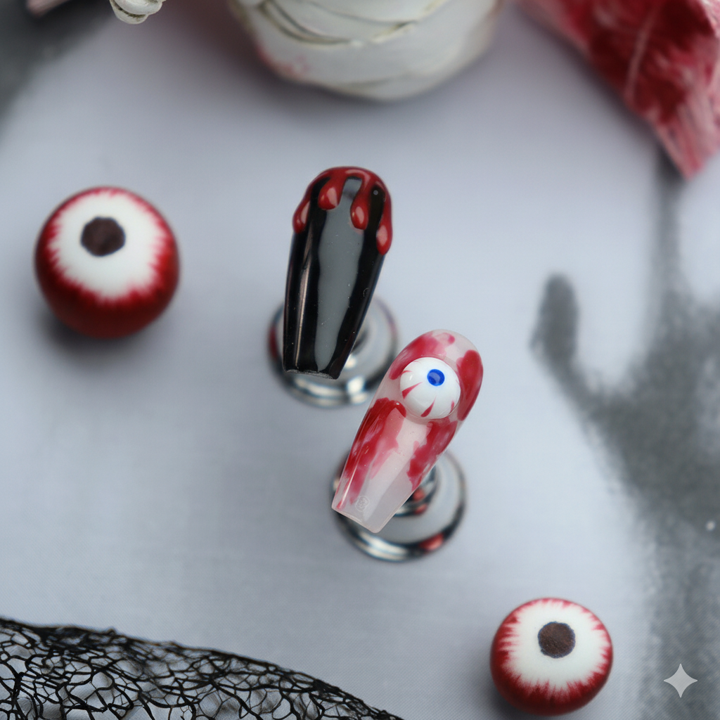 Halloween Spooky Chic Press-On Nails: The Ultimate Horror Set