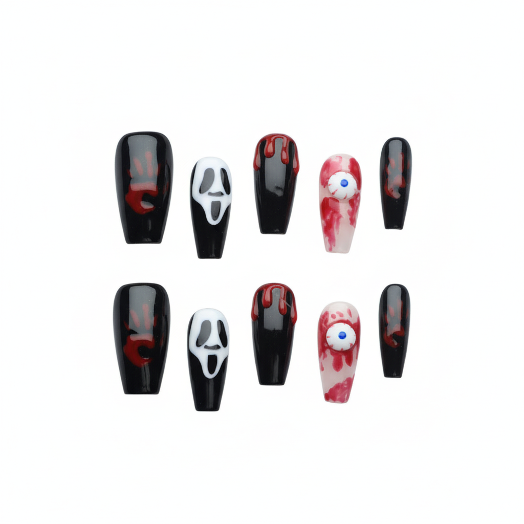 Halloween Spooky Chic Press-On Nails: The Ultimate Horror Set