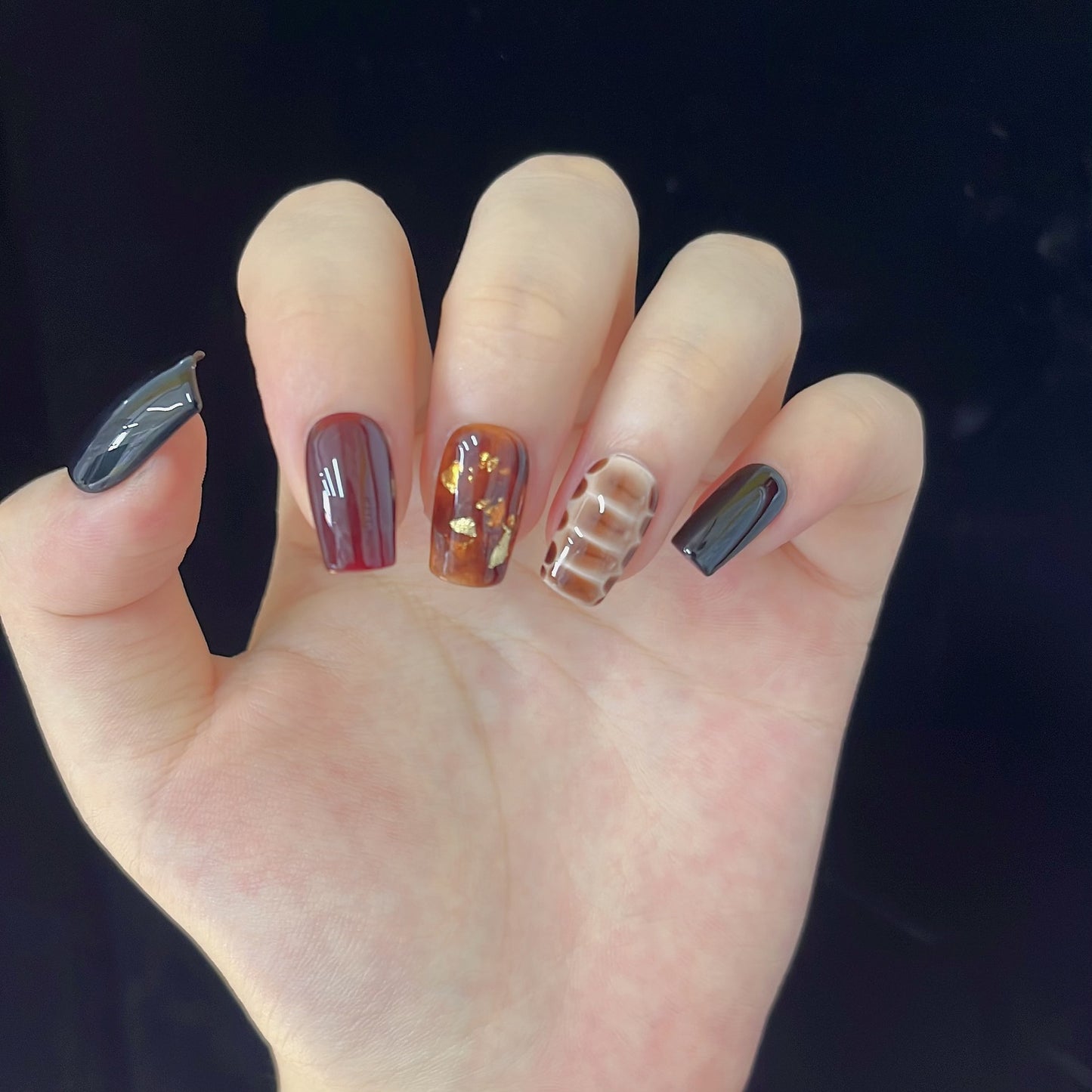 Autumn's Whisper | "Rich Espresso" Press-On Nail Set