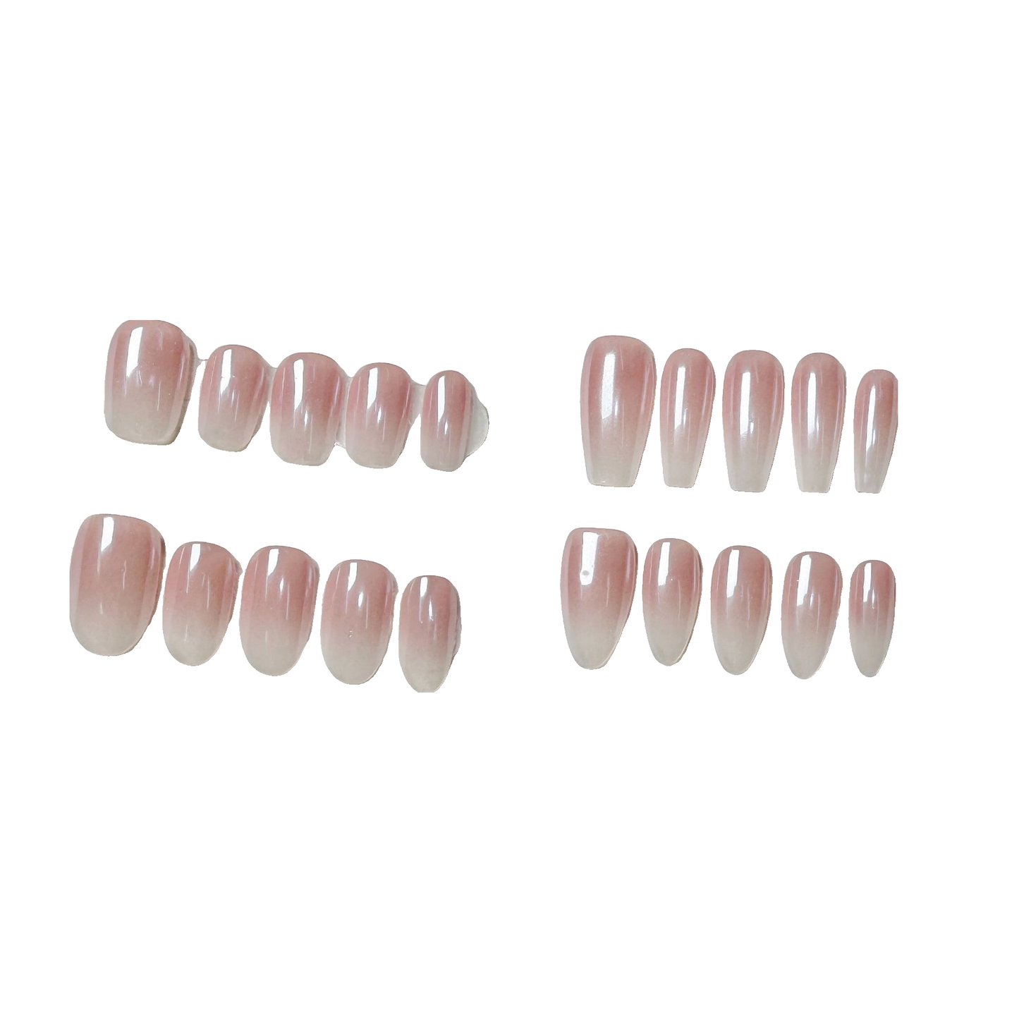 Clean Girl Hailey Glazed Press-On Nails: The Ombre French Set