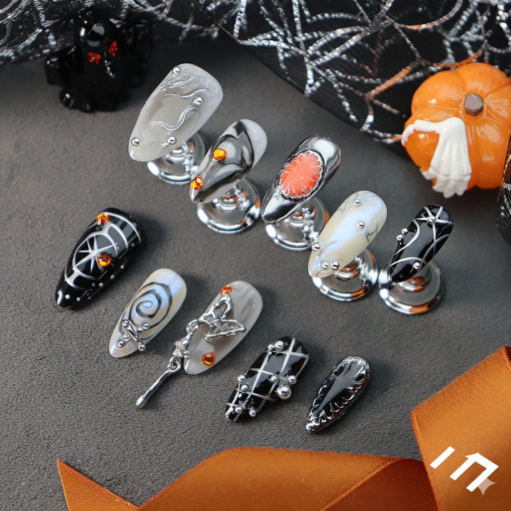 Halloween Dark Enchantress Press-On Nails: The Midnight Magic Set