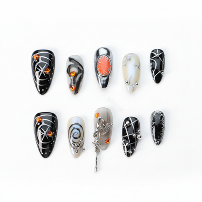 Halloween Dark Enchantress Press-On Nails: The Midnight Magic Set