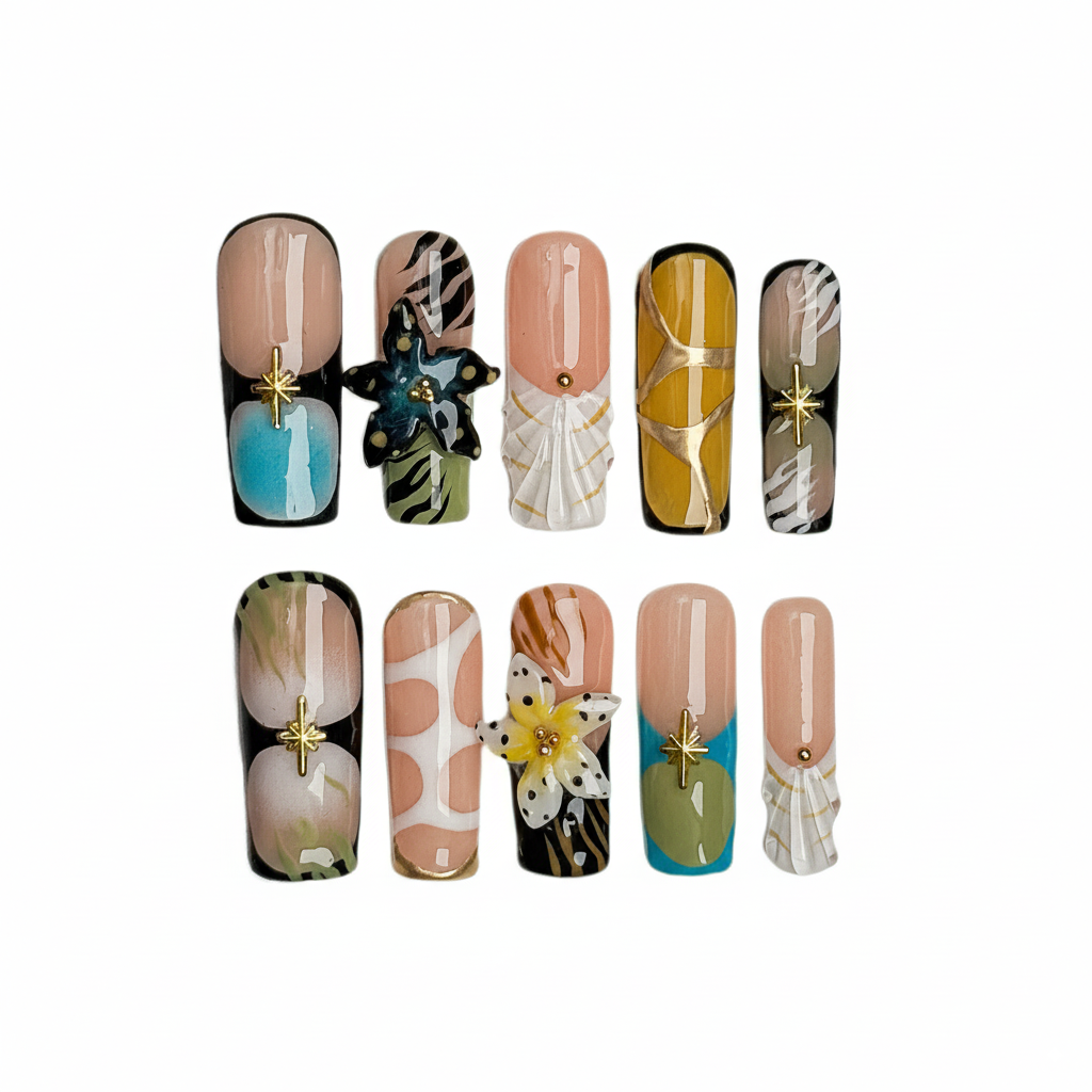 Tropical Paradise Sunset Press-On Nails