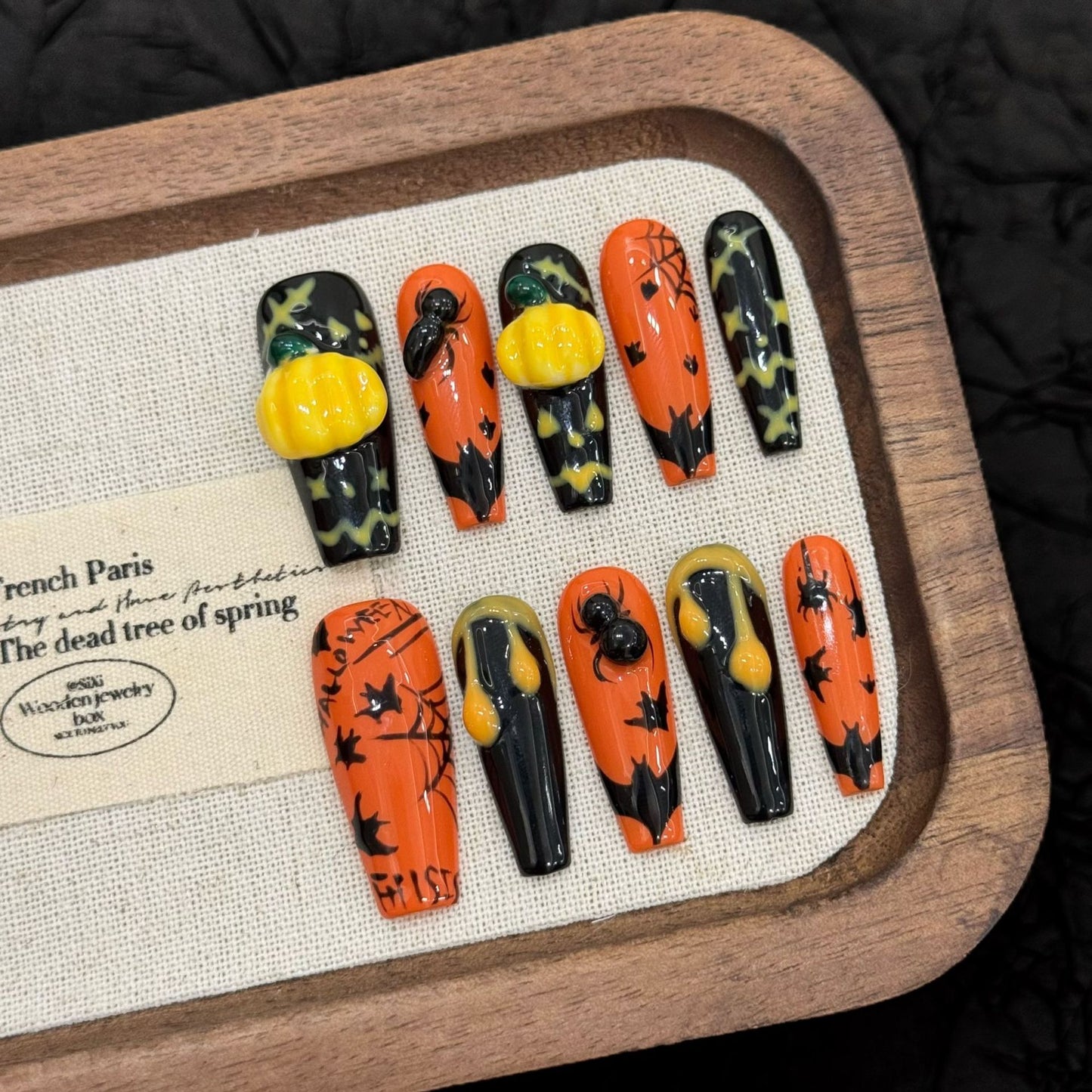 Halloween 3D Harvest Press-On Nails: The Pumpkin Patch Set