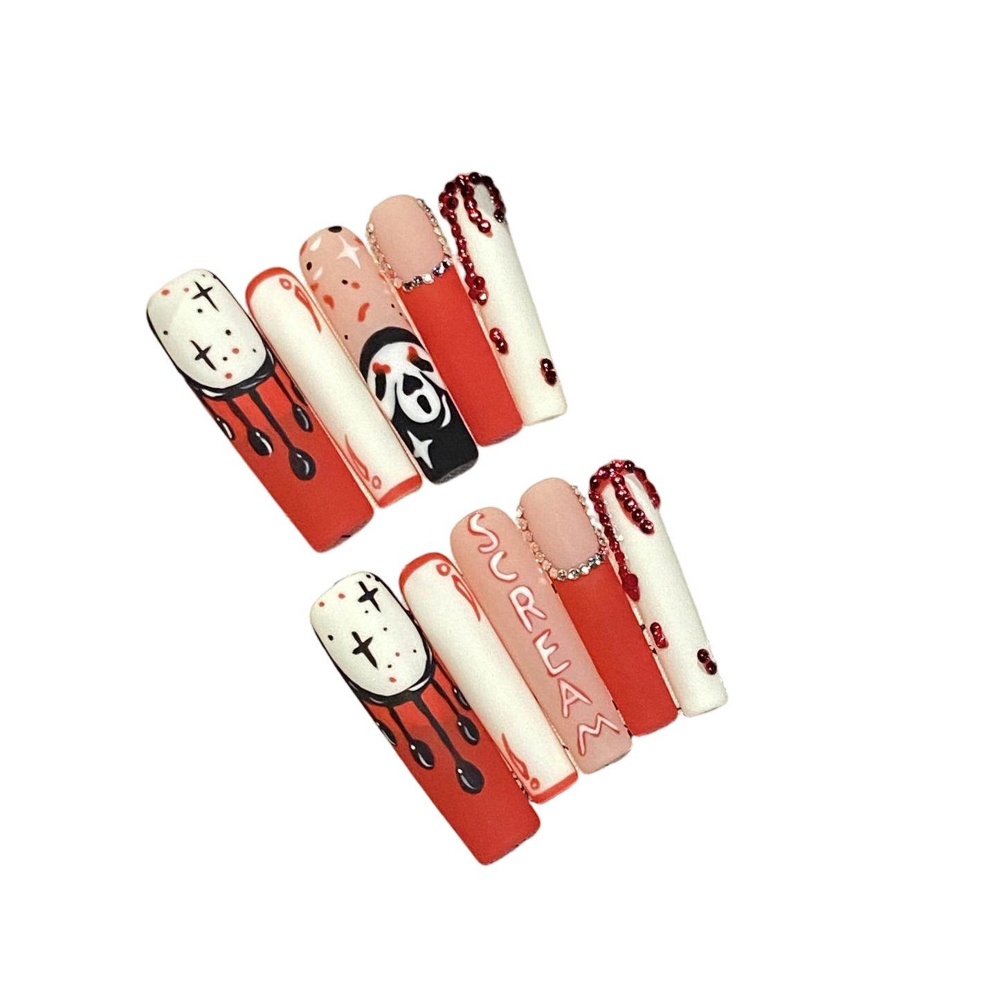 Halloween Blood & Skull Press-On Nails: The Gory Glam Set