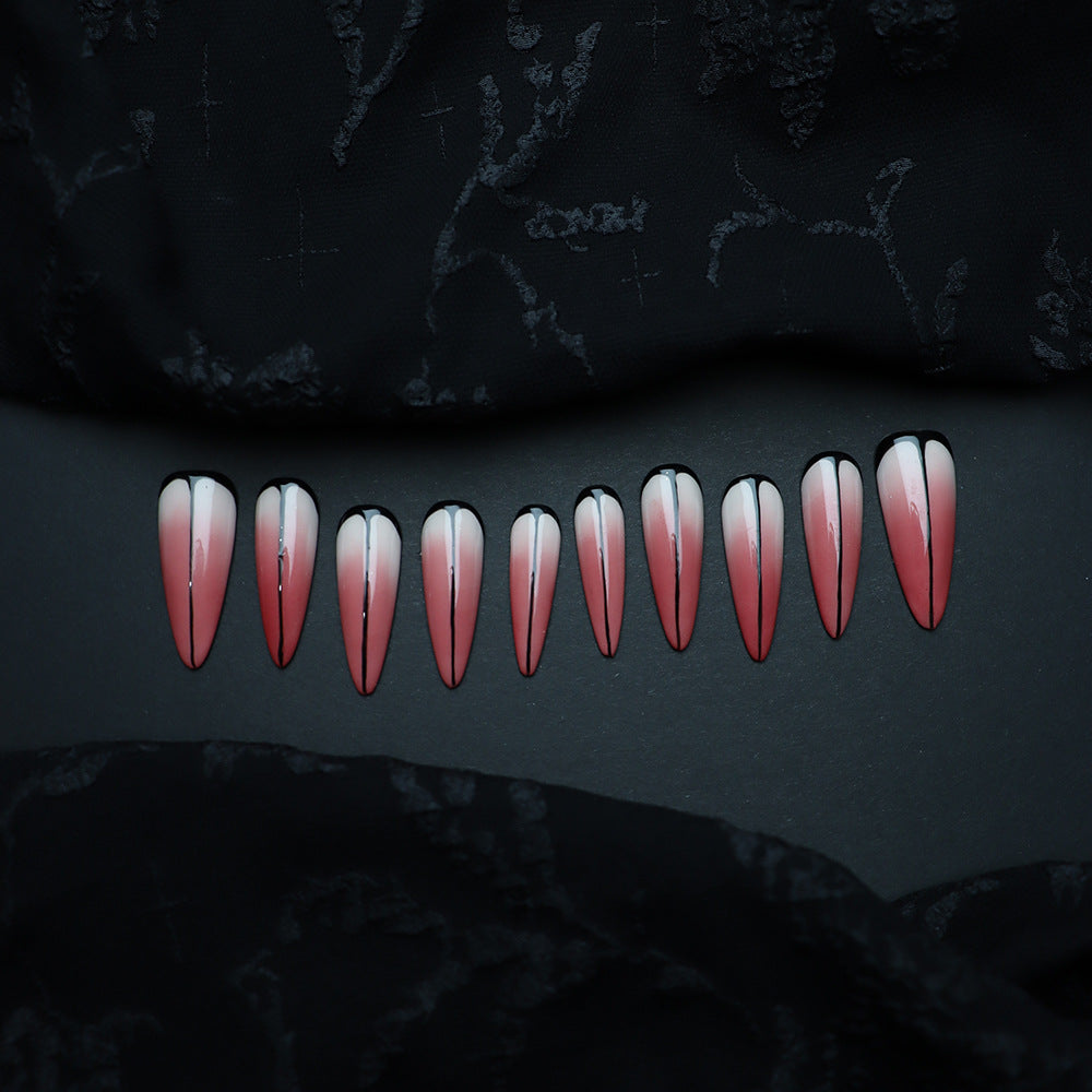 Halloween Vampire's Kiss Press-On Nails: The Bloody Ombre Set