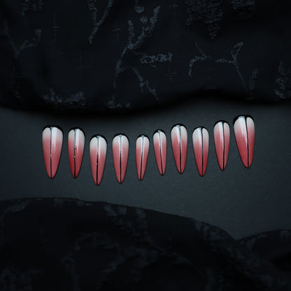 Halloween Vampire's Kiss Press-On Nails: The Bloody Ombre Set