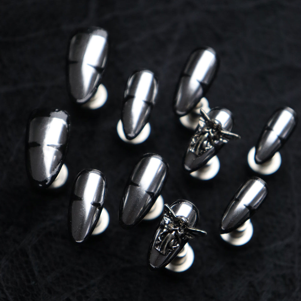 Halloween Cyber Gothic Press-On Nails: The Shadow Wing Set