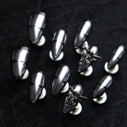 Halloween Cyber Gothic Press-On Nails: The Shadow Wing Set