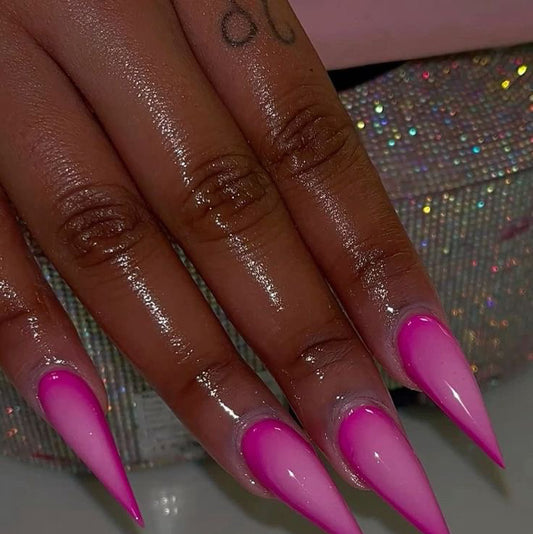 Stiletto Matte Nude Press-On Nails – 3D Neon Swirl Sculpted Tips | Handmade Artistic Nail Set