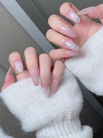 Clean Girl Nude Ombre Press-On Nails: The Everyday Shimmer Set