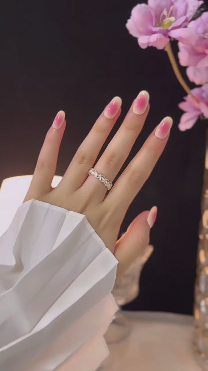 Clean Girl Blushing Ombre Press-On Nails - Soft Pink & Nude Gradient Manicure