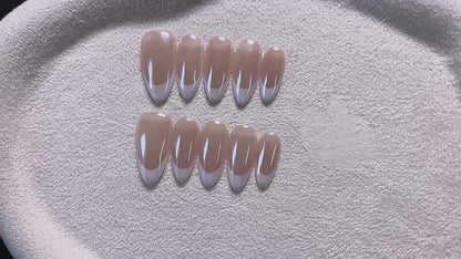 Clean Girl French Tip Press-On Nails - Reusable & Effortless Salon Quality Manicure Kit