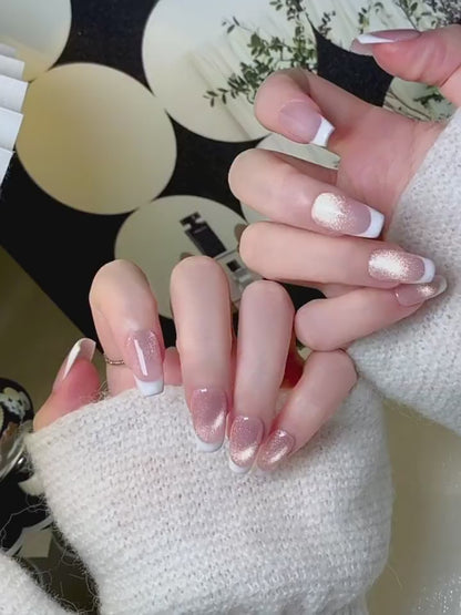 Clean Girl Nude French Press-On Nails: The Velvet Tip Set