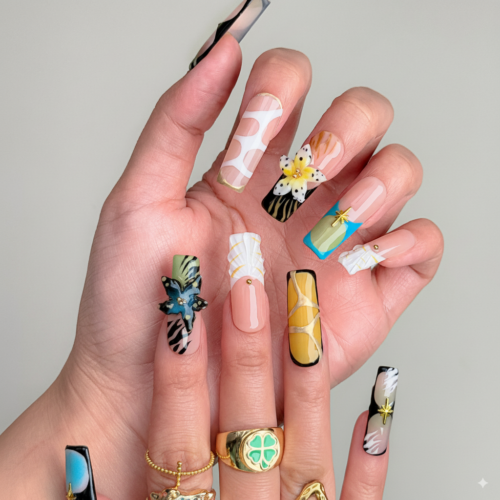 Tropical Paradise Sunset Press-On Nails